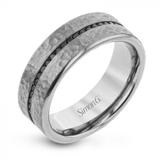 Simon G. 14k Nav.black Gold Mens Ring