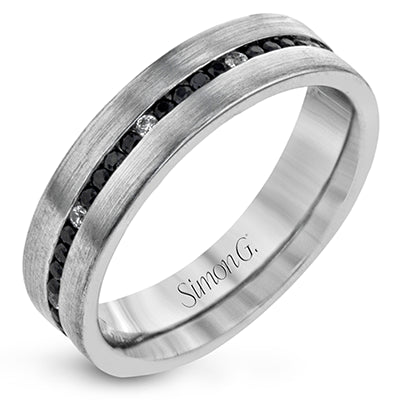 Simon G. 14k White And Black Gold Mens Ring