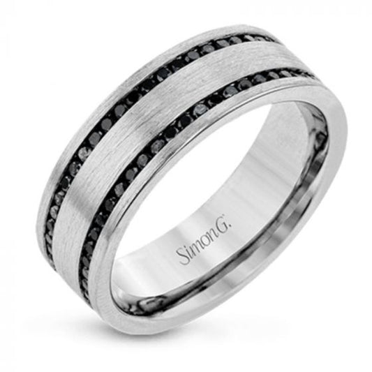 Simon G. 14k White And Black Gold Mens Ring