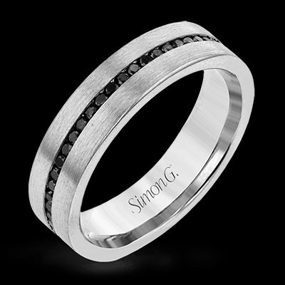Simon G. 14k White And Black Gold Mens Ring