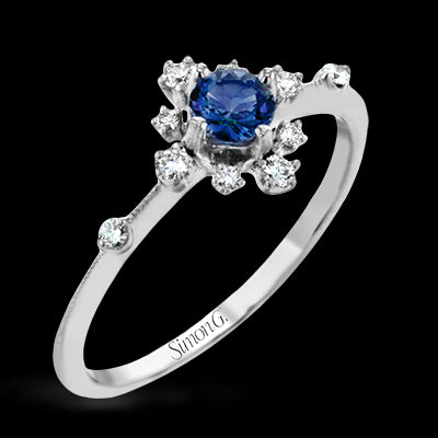 Simon G. 18k White Gold Paradise Color Ring, Size 7