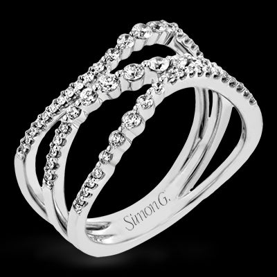 Simon G. 18k White Gold Harmonie Right Hand Ring, Size 7
