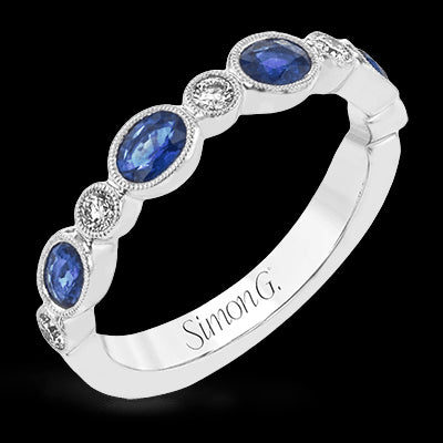 Simon G. 18k White Gold Sg Stackables Color Ring, Size 7