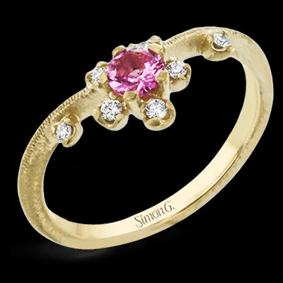 Simon G. 18k White Gold Paradise Color Ring, Size 7