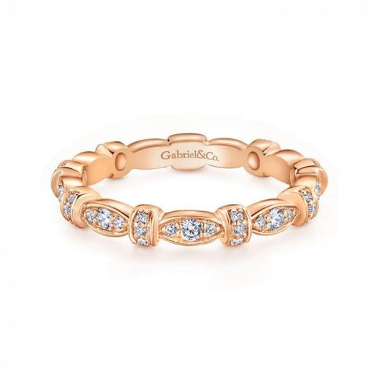 Gabriel & Co. 14k Rose Gold Stackable Diamond Ring