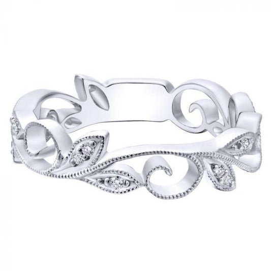 Gabriel & Co. 14k White Gold Stackable Diamond Ring