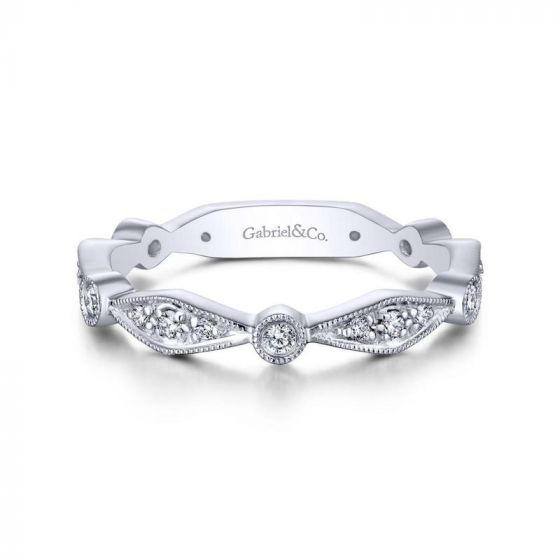 Gabriel Stackable Rings Gabriel & Co. 14k White Gold Stackable Diamond Ring – Becker's Diamonds ...