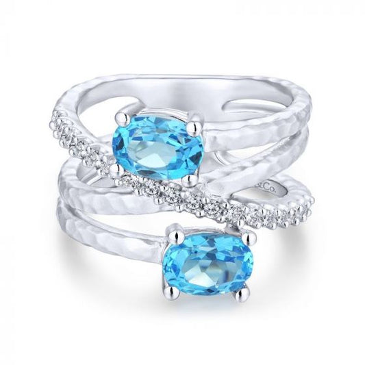 Gabriel & Co. Sterling Silver Souviens Gemstone Ring
