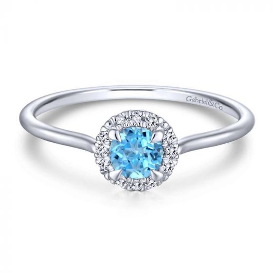 Gabriel & Co. 14k White Gold Lusso Color Diamond Ring