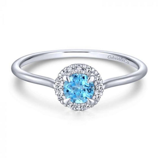 Gabriel & Co. 14k White Gold Lusso Color Diamond Ring
