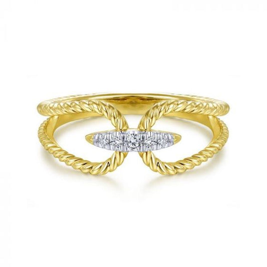 Gabriel & Co. 14k Yellow Gold Hampton Diamond Ring
