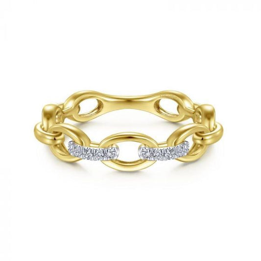 Gabriel & Co. 14k Yellow Gold Contemporary Diamond Ring