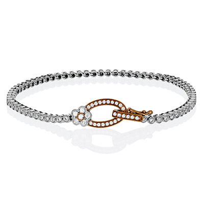 Simon G. 18k Rose & White Gold Buckle Bracelet