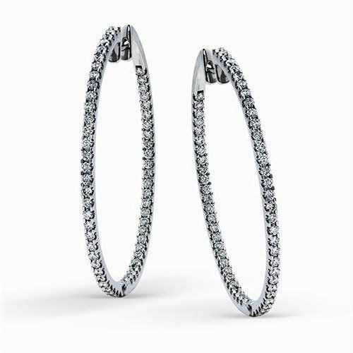 Simon G. 18k White Gold Diamond Hoop Earrings