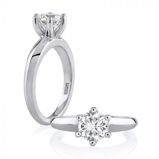 A. Jaffe Classic 6 Prong Solitaire Engagement Ring