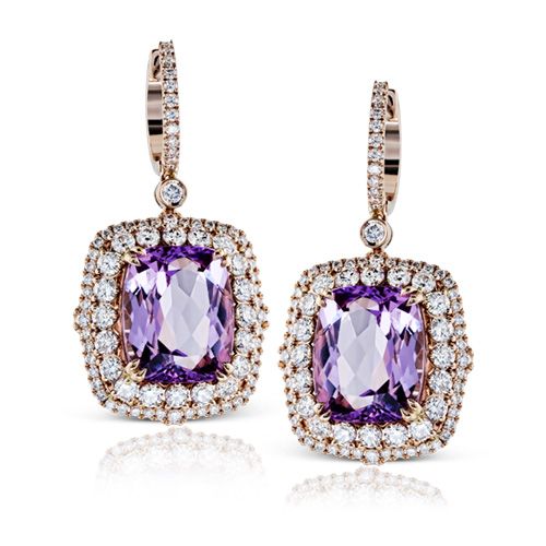 Simon G. 18k Rose Gold Diamond Earrings
