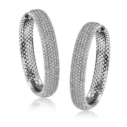 Simon G. 18k White Gold Diamond Earrings