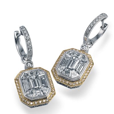 Simon G. 18k Yellow And White Gold Earrings