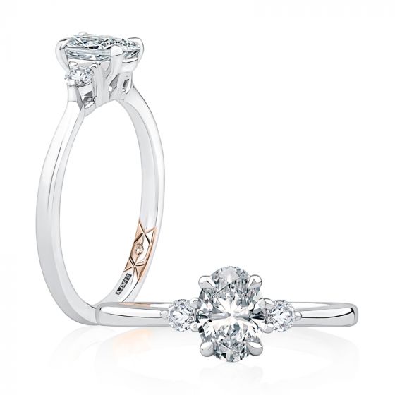 A. Jaffe Classic Oval Center Diamond Engagement Ring