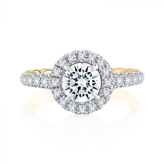 A. Jaffe Noble Halo Round Diamond Engagement Ring