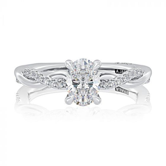 A. Jaffe Four Prong Round Diamond Engagement Ring