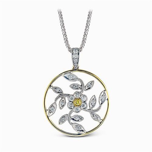 Simon G. 18k Two Tone Gold Diamond Pendant