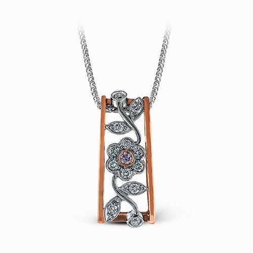 Simon G. 18k Two Tone Gold Diamond Pendant