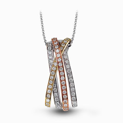 Simon G. 18k Tri-Tone Gold Diamond Pendant