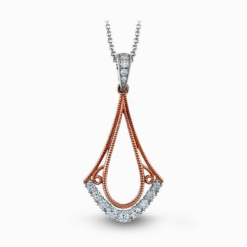 Simon G. 18k Two Tone Gold Diamond Pendant