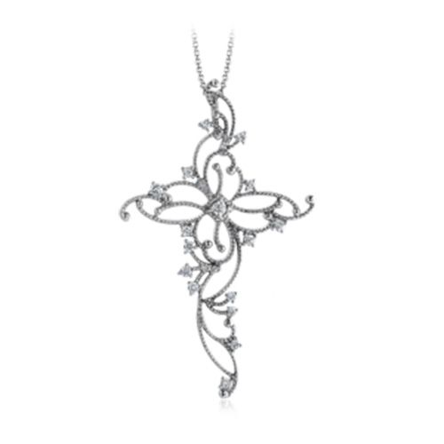 Simon G. 18k White Gold Diamond Pendant