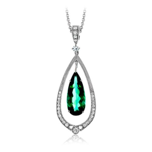 Simon G. 18k White Gold Diamond Pendant