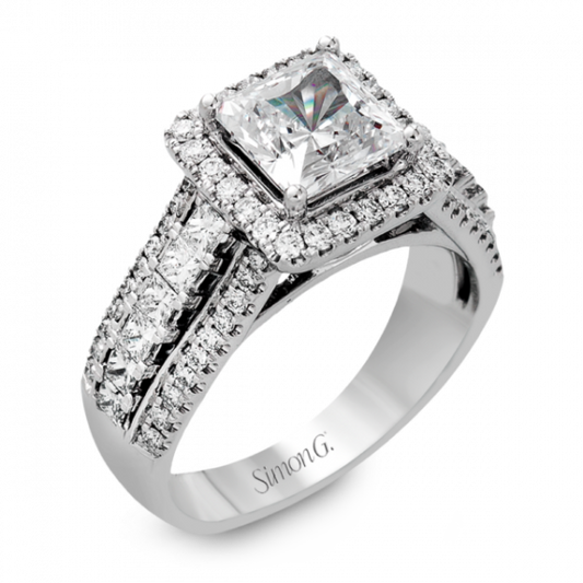 Simon G. 18k White Gold Diamond Engagement Ring