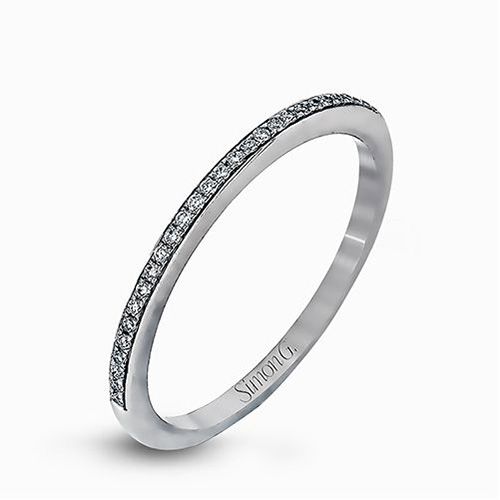 Simon G. 18k White Gold Diamond Wedding Band