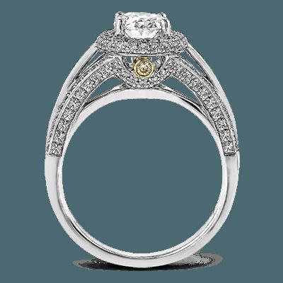 Simon G. 18k Yellow And White Gold Engagement Ring