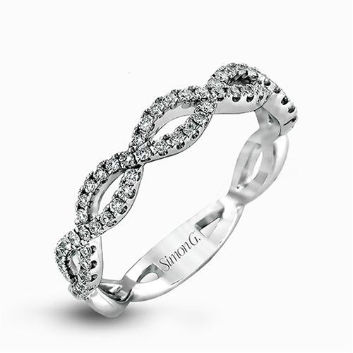 Simon G. 18k White Gold Diamond Wedding Band