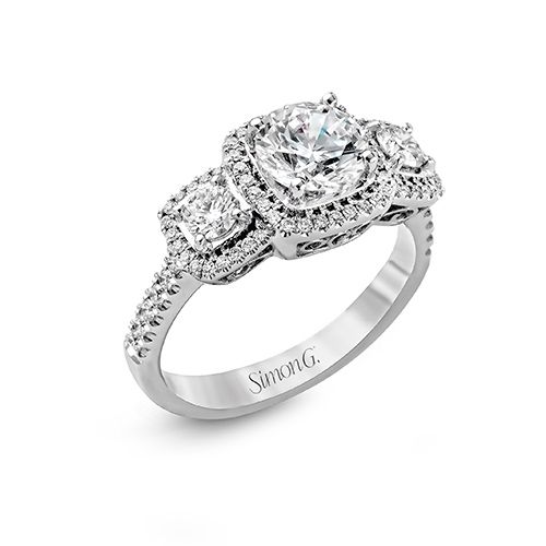 Simon G. 18k White Gold Diamond Engagement Ring