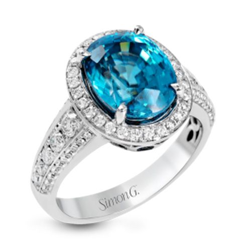Simon G. 18k White Gold Diamond and Gemstone Ring