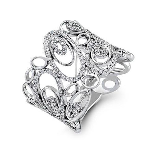 Simon G. 18k White Gold Diamond Wedding Band