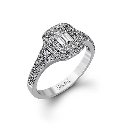 Simon G. 18k White Gold Engagement Ring