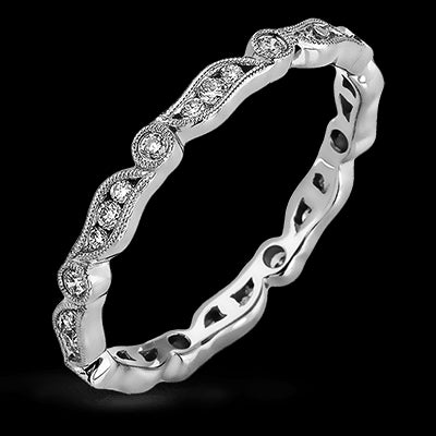 Simon G. 18k White Gold Sg Stackables Right Ring, Size 7