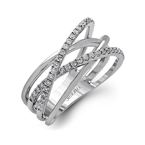 Simon G. 18k White Gold Diamond Ring