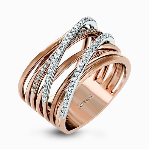 Simon G. 18k Rose Gold Diamond Ring