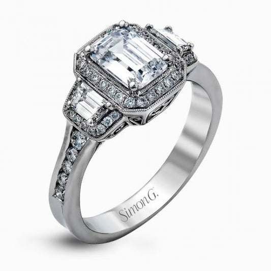 Simon G. 18k White Gold Diamond Engagement Ring