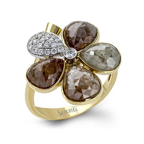 Simon G. 18k Two Tone Gold Diamond Ring