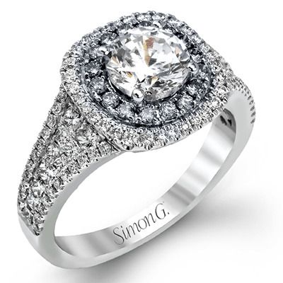 Simon G. 18k White Gold Engagement Ring