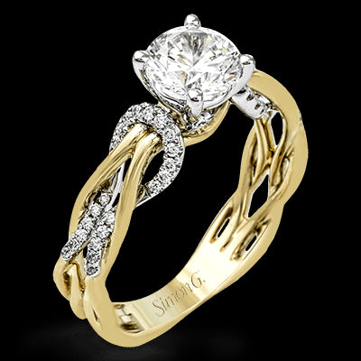 Simon G. 18k Two Tone Gold Engagement Ring