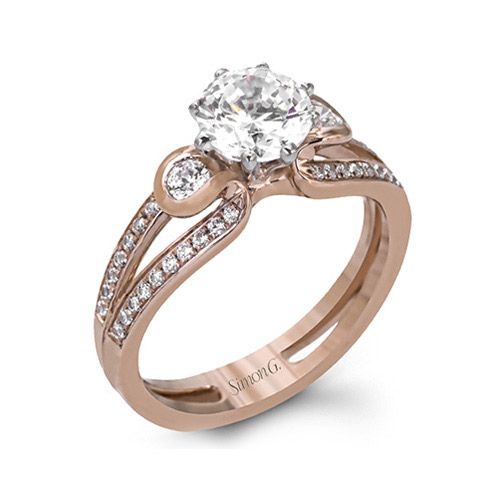 Simon G. 18k Rose Gold Diamond Engagement Ring