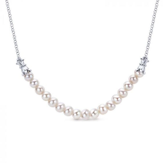 Gabriel & Co. Sterling Silver Grace Pearl Necklace