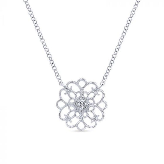 Gabriel & Co. Sterling Silver Victorian Gemstone Necklace