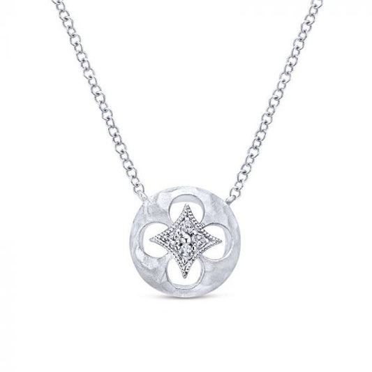 Gabriel & Co. Sterling Silver Souviens Diamond Necklace